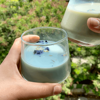 Blue pea milk shake