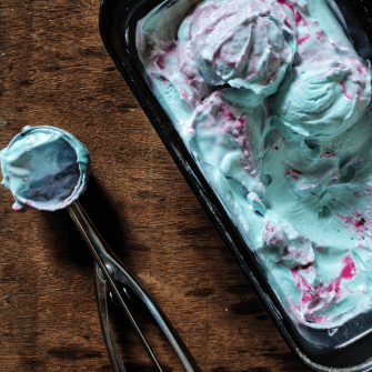 Blue pea ice cream